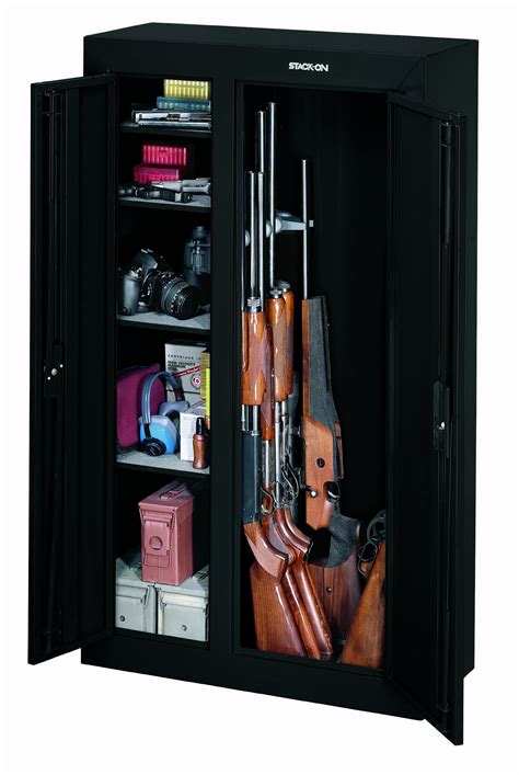 stack-on 10-gun double-door steel security cabinet|sentinel 10 gun security cabinet.